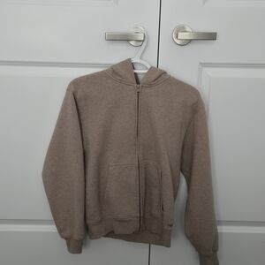 Aritzia Women's Zip Up Sweater in Tan